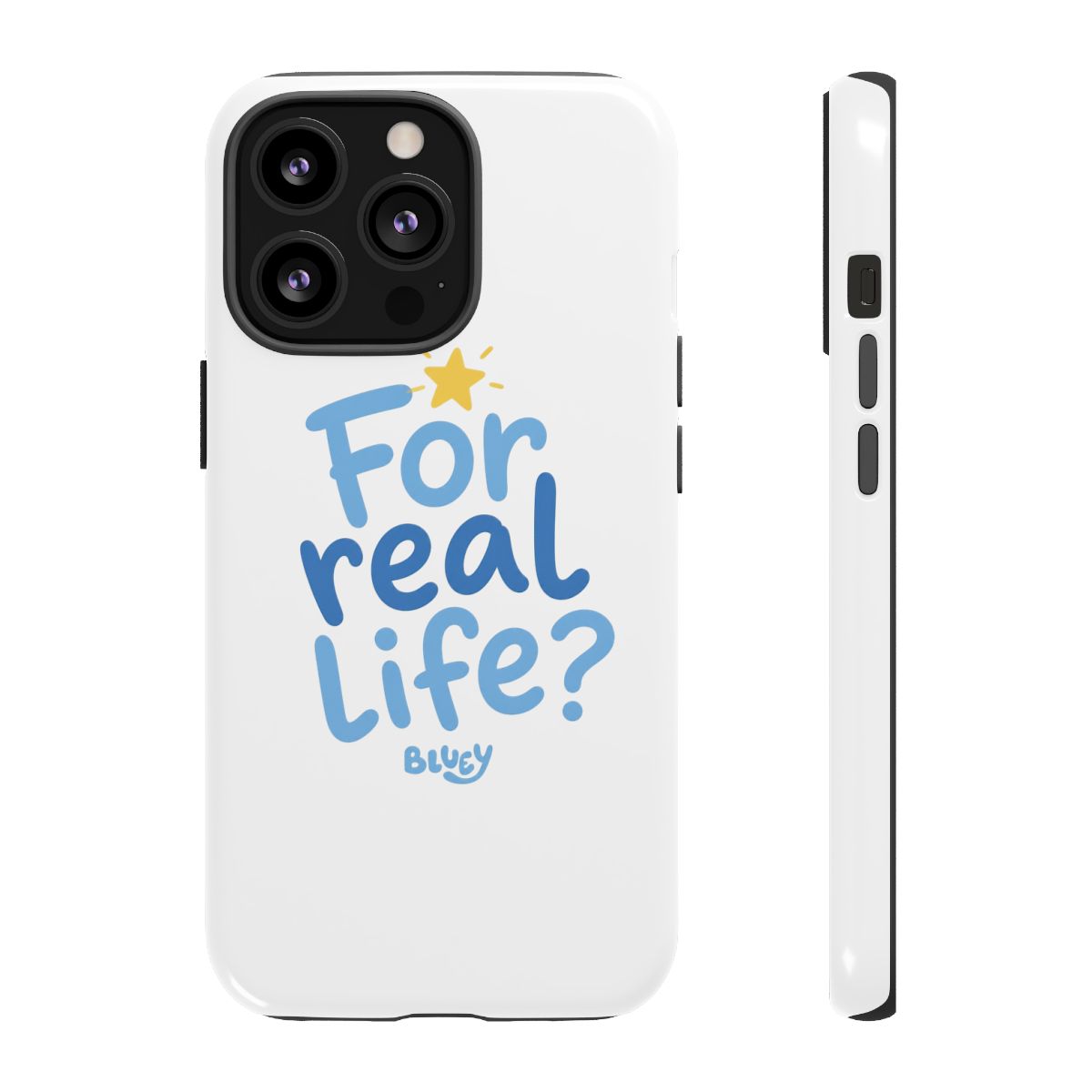 Bluey "For real life?" Phone Case - alternate angle 1, merchandise