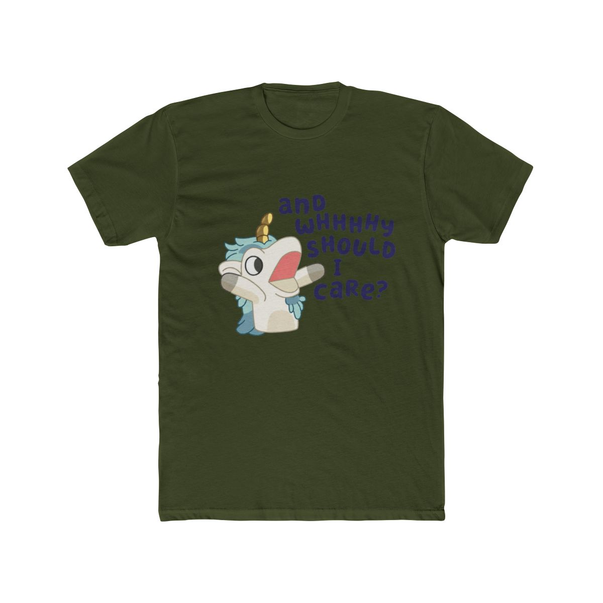 Cute Bluey Unicorse Why Should I Care Bluey Family Vintage Cartoon T Shirt - alternate angle 5, merchandise
