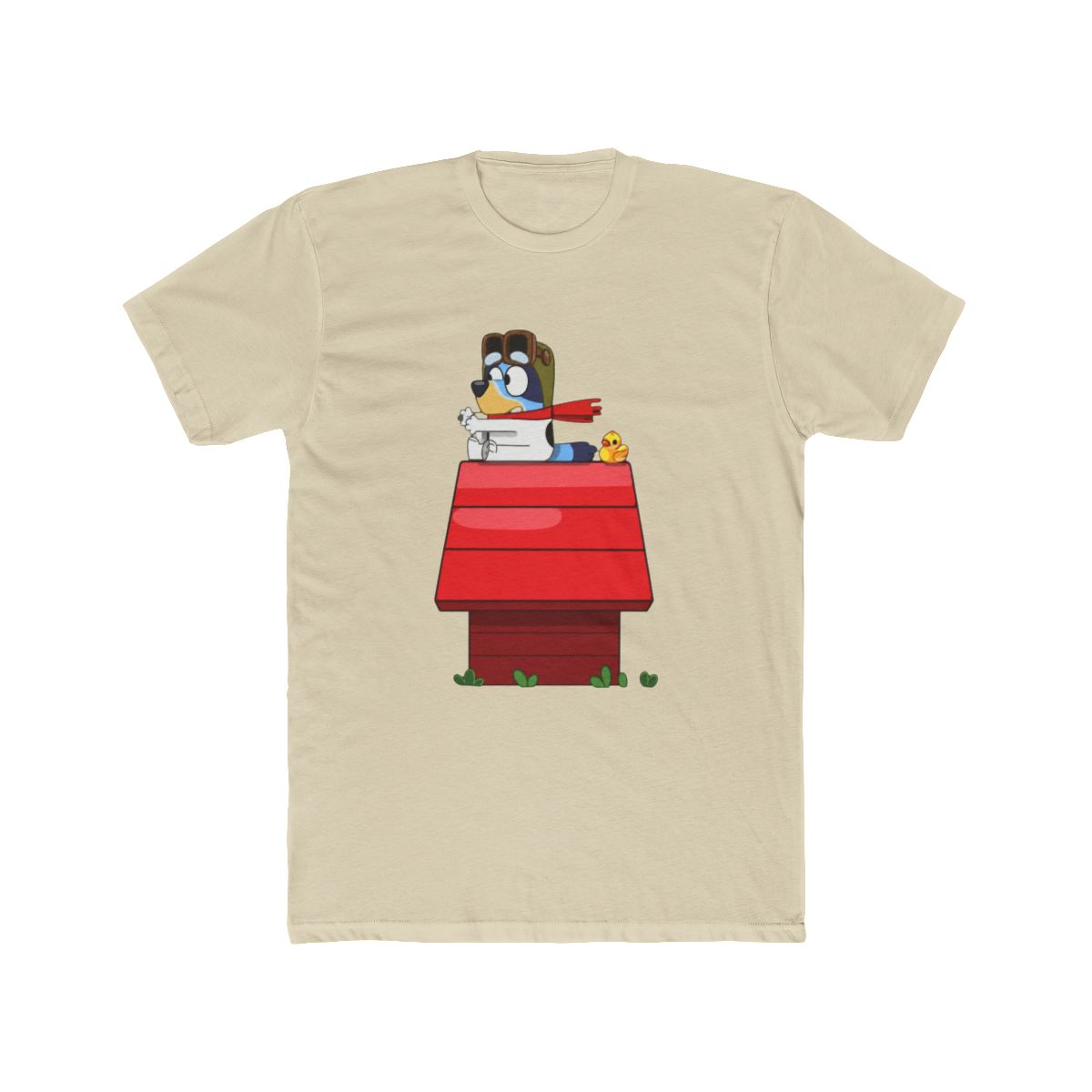 Bluey Flying Ace on Red Doghouse T Shirt - alternate angle 4, merchandise