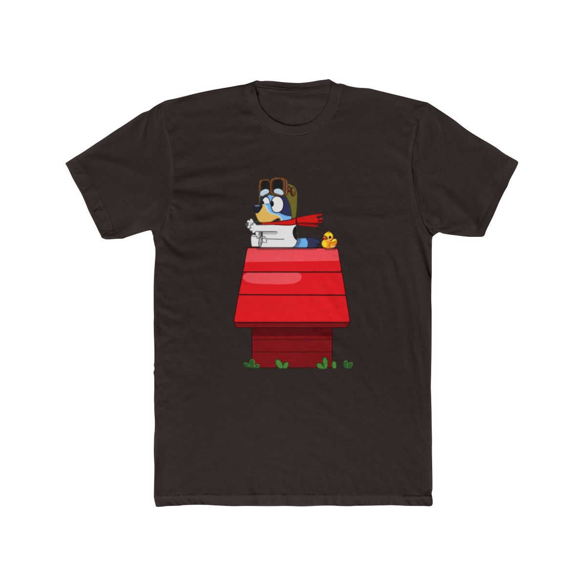 Bluey Flying Ace on Red Doghouse T Shirt - alternate angle 3, merchandise