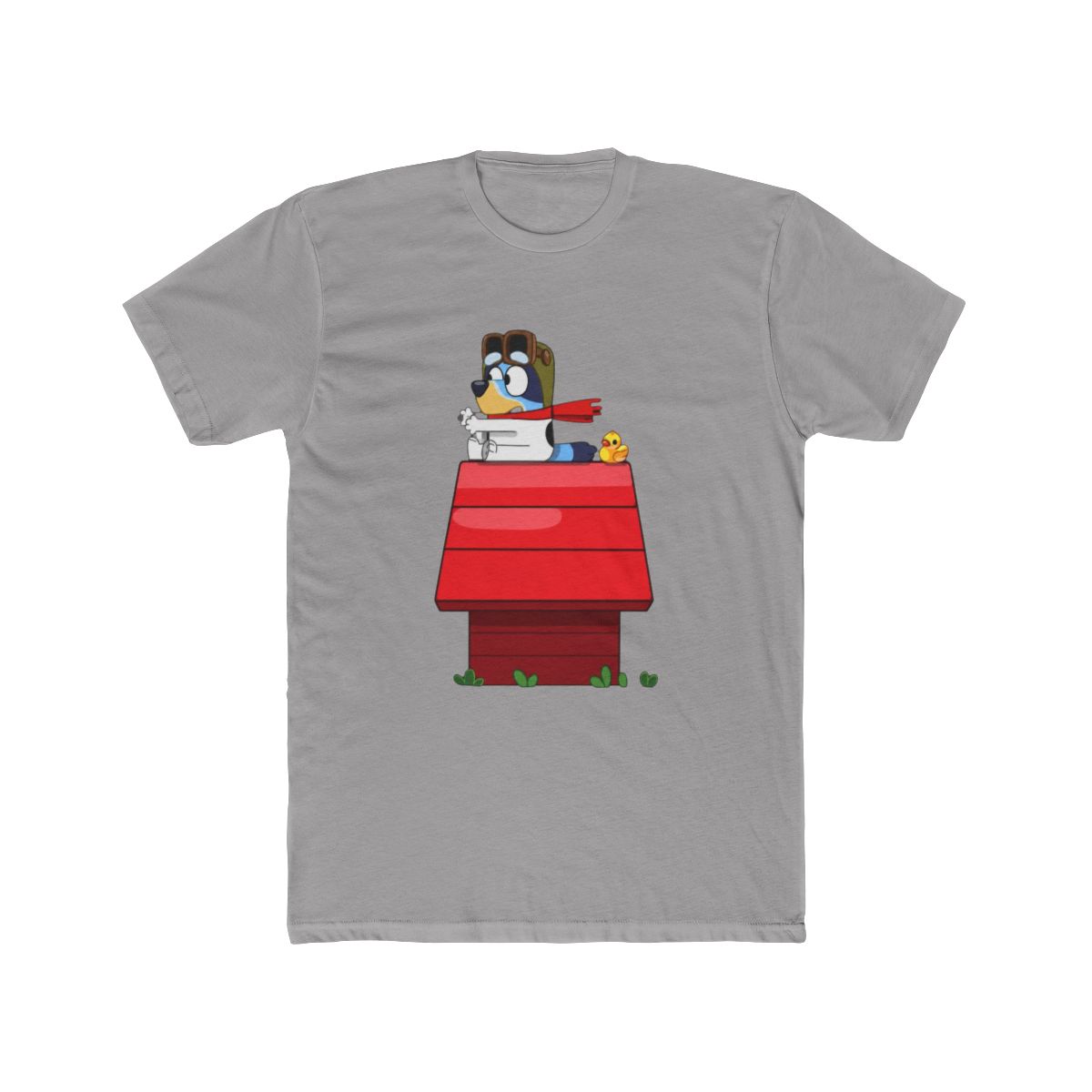 Bluey Flying Ace on Red Doghouse T Shirt - alternate angle 2, merchandise