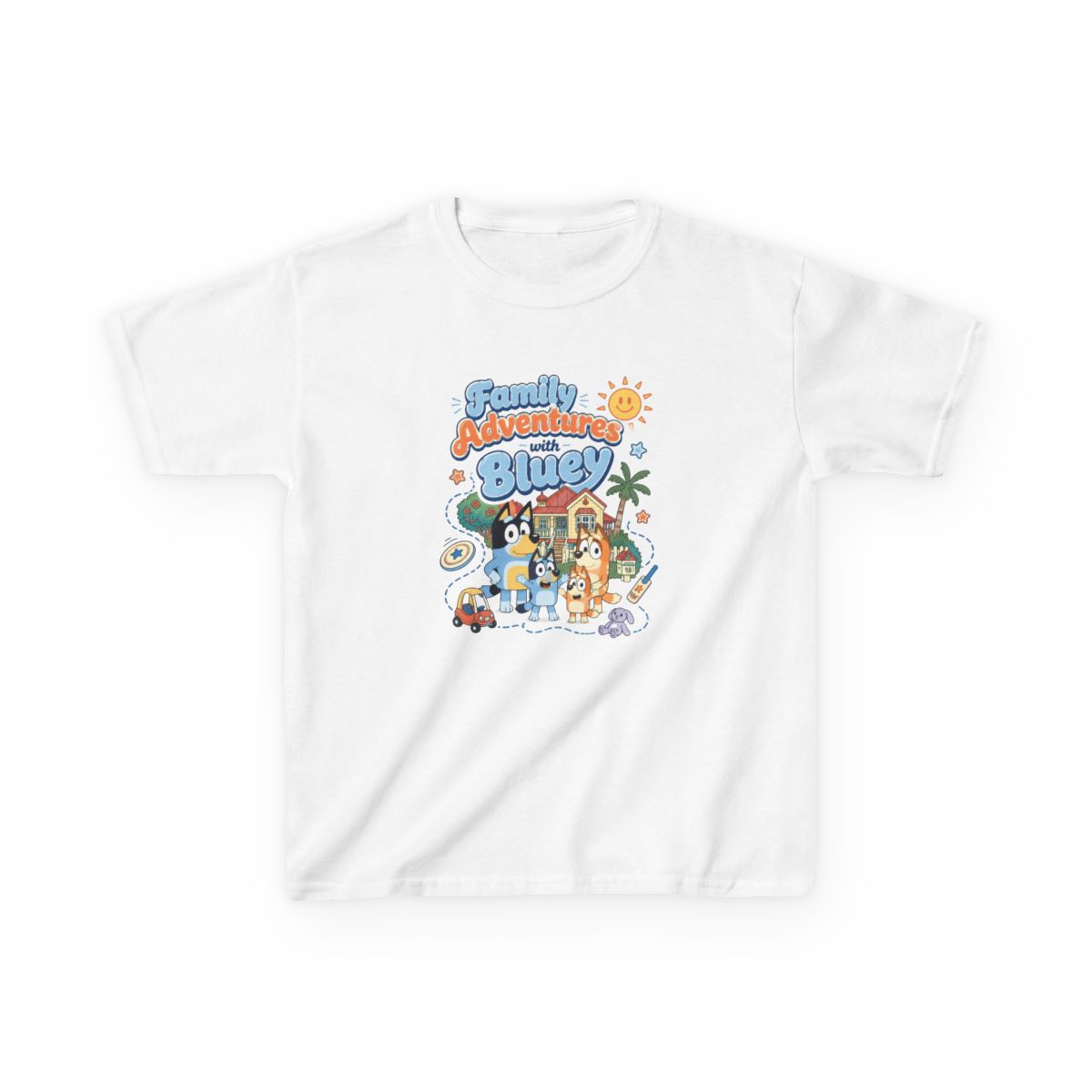 Bluey "Family Adventures with Bluey" Unisex Kids Tee