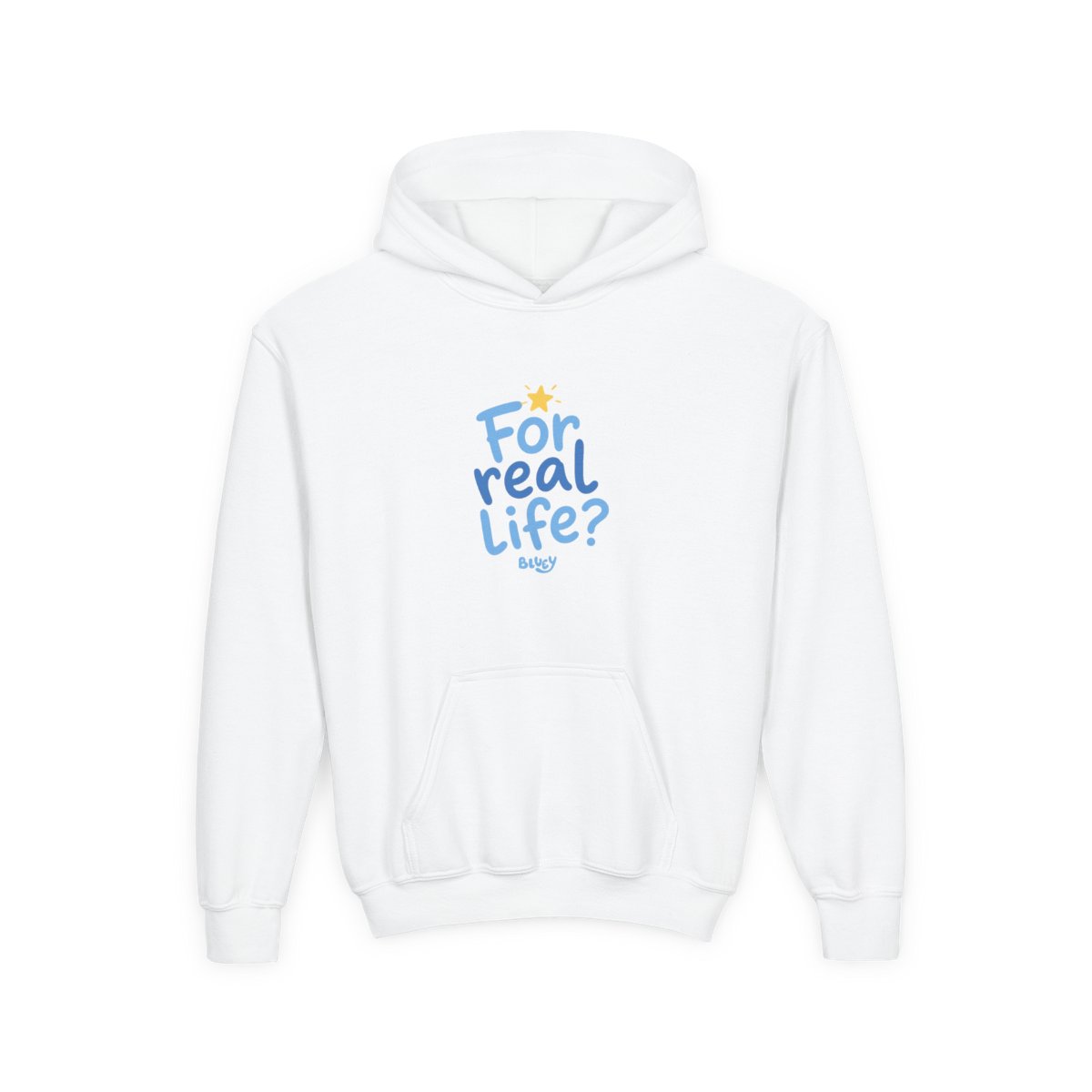 Bluey "For real life?" Kids Hoodie