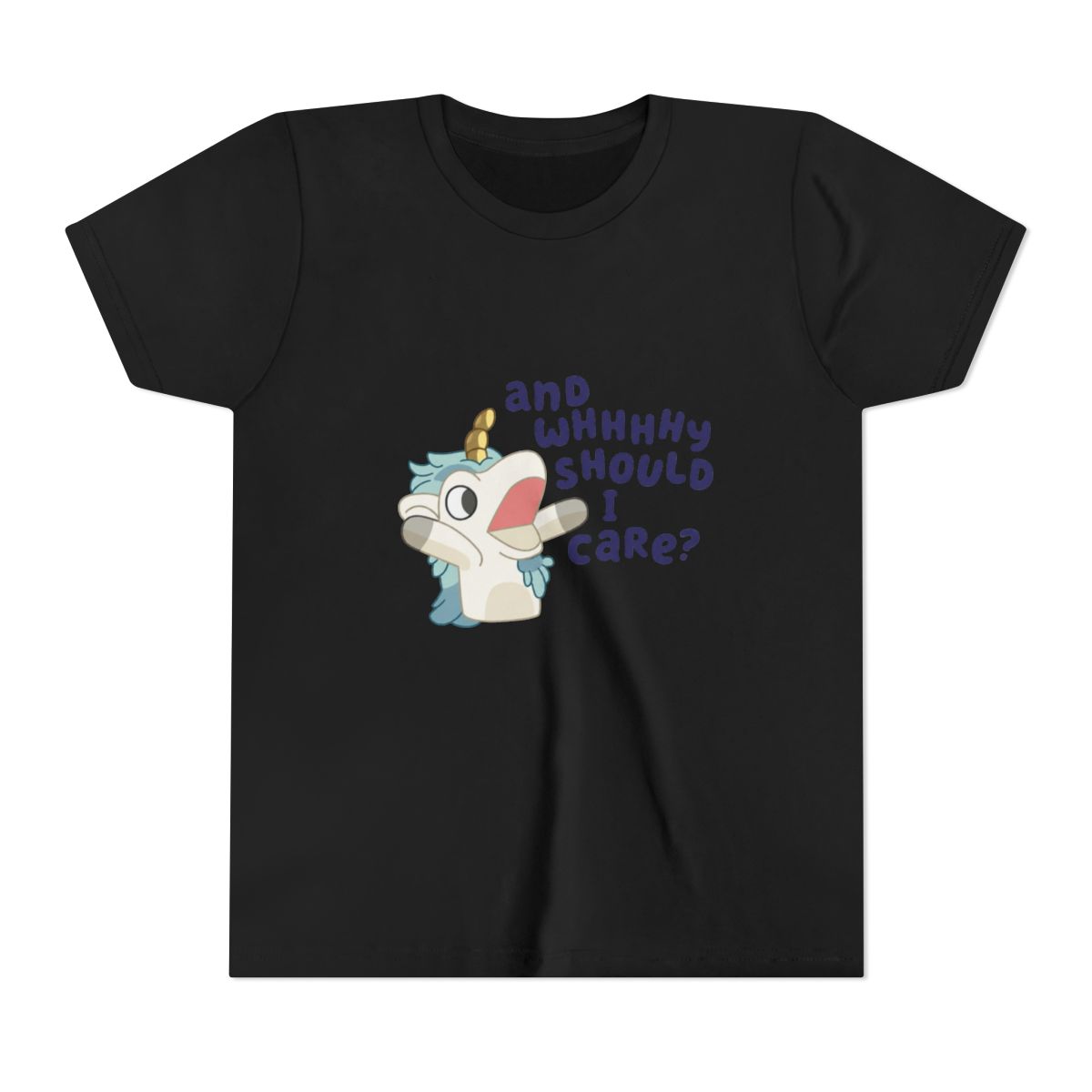 Cute Bluey Unicorse Why Should I Care Bluey Family Vintage Cartoon Kids T Shirt
