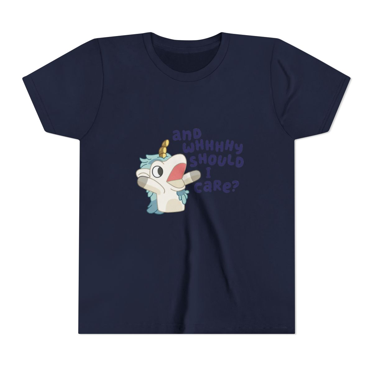 Cute Bluey Unicorse Why Should I Care Bluey Family Vintage Cartoon Kids T Shirt - Official T-Shirts merchandise