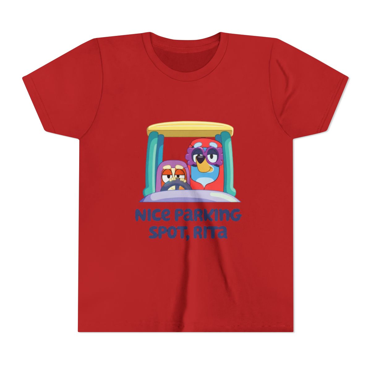 Vintage Cartoon Bluey Grannies Janet and Rita Kids T Shirt - alternate angle 5, merchandise