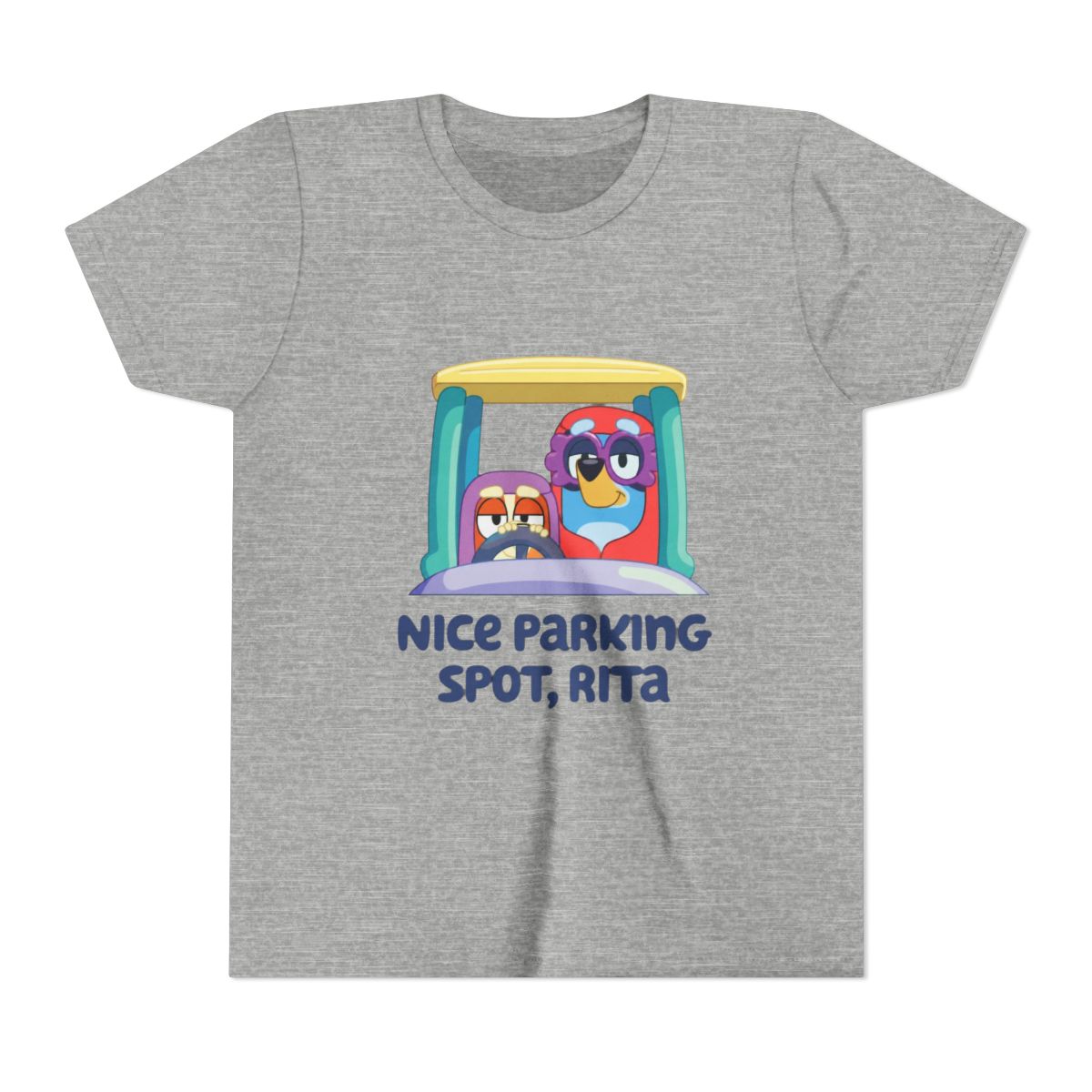Vintage Cartoon Bluey Grannies Janet and Rita Kids T Shirt - alternate angle 2, merchandise