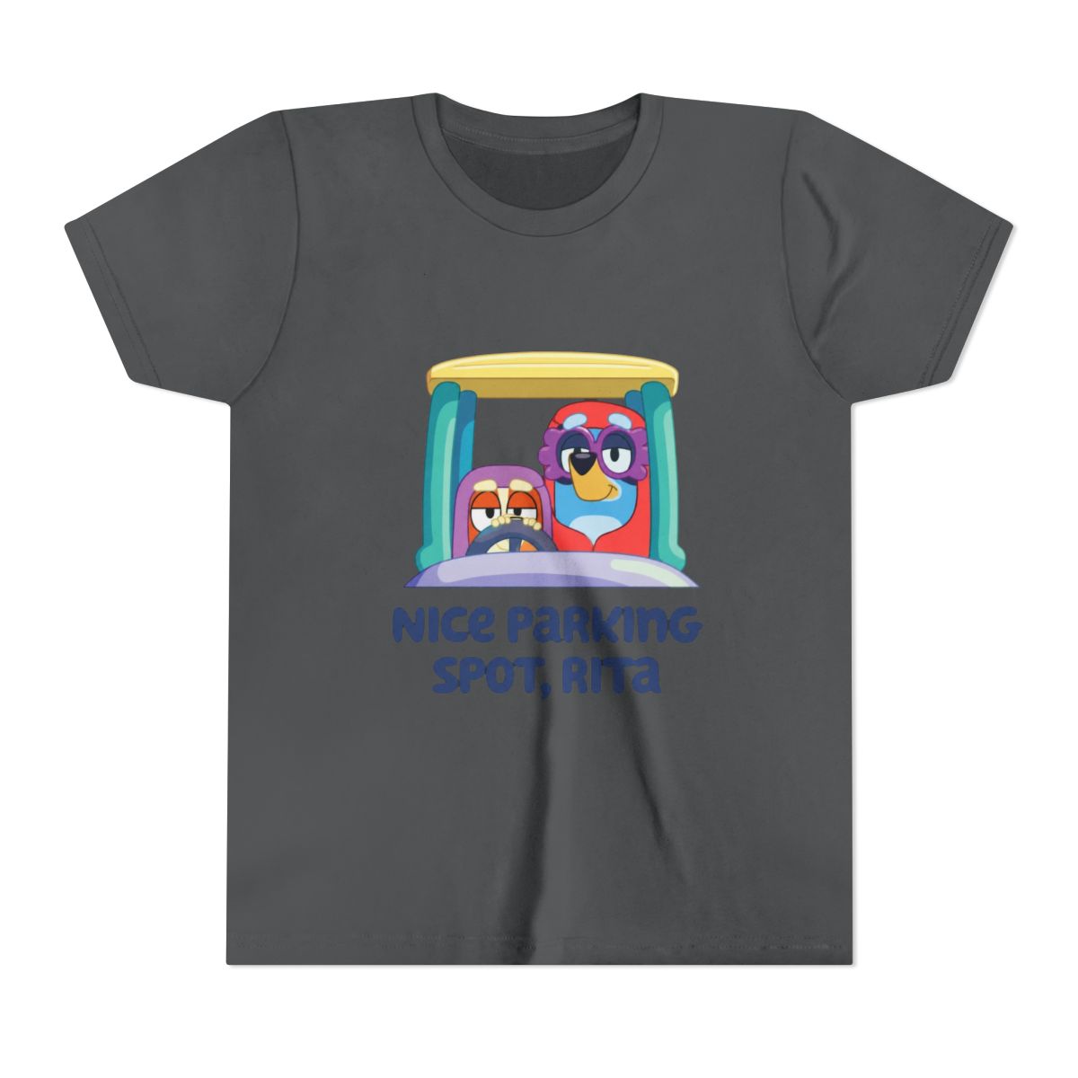 Vintage Cartoon Bluey Grannies Janet and Rita Kids T Shirt - alternate angle 4, merchandise